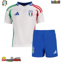 Camisa de Futebol Itália Equipamento Secundário Infantil Europeu 2024 Manga Curta (+ Calças curtas)